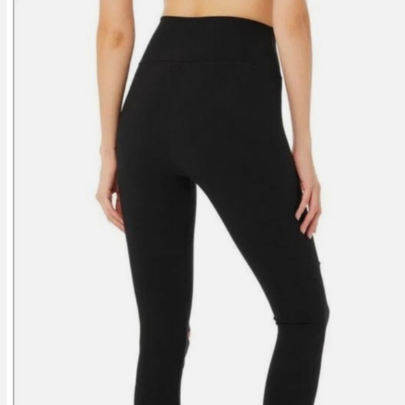 Alo Yoga Warrior High Waisted Cut Out Yoga Workout Full Length Leggings Size S - Picture 2 of 14